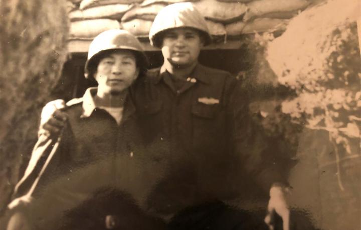 Tanny Reinsch made close friends in his service time in Korea, including an interpreter who remained a lifelong friend. Both are pictured in uniform.
