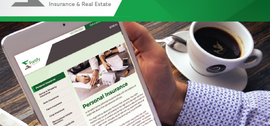 Depics a man drinking coffee and reading Fortify Group's new website on his iPad