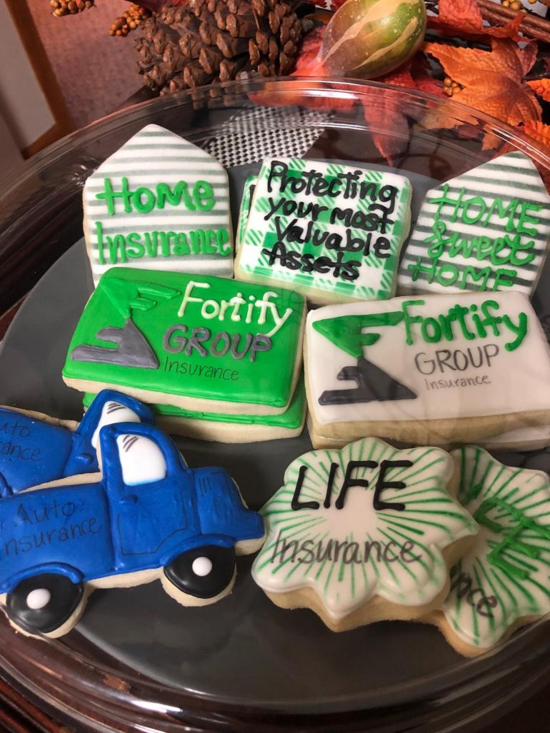 These delicious cookies decorated in Fortify and insurance themes were a hit with visitors!