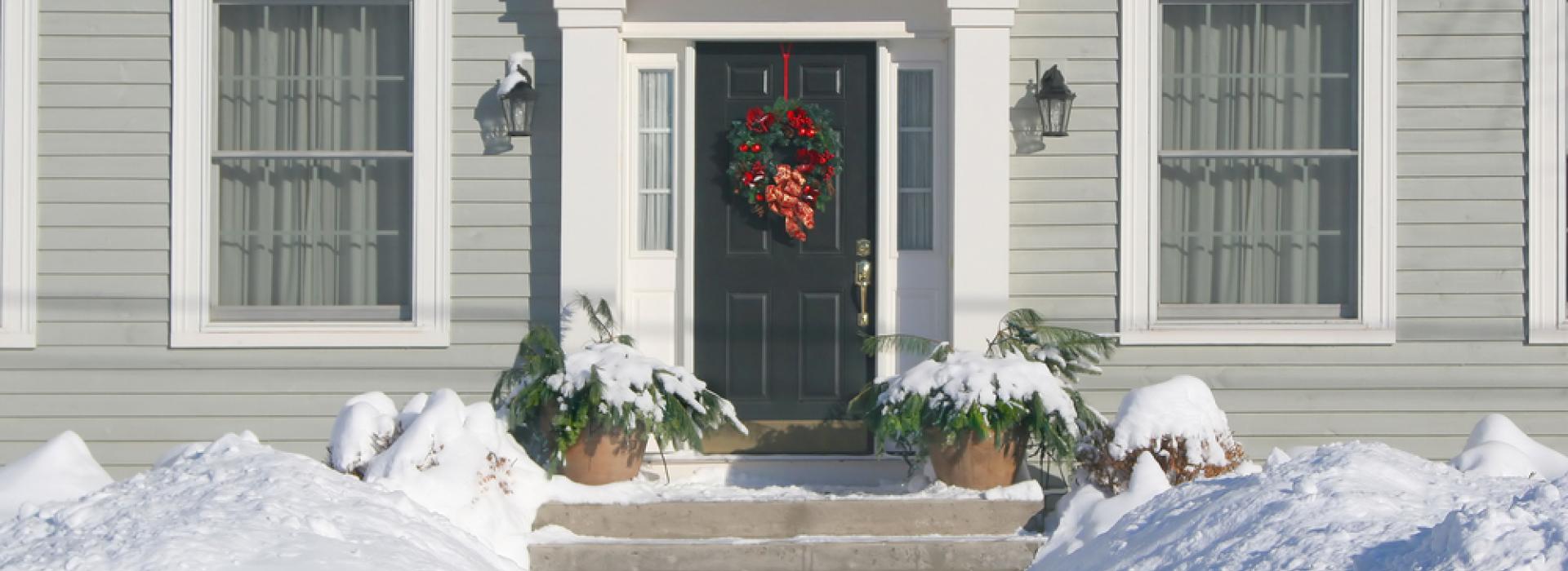 Snowy front door
