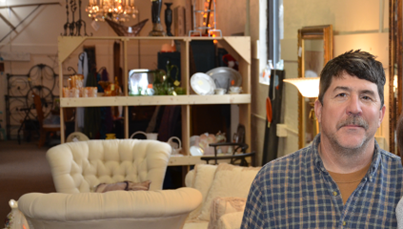 Jeff and Sally Row in their shop